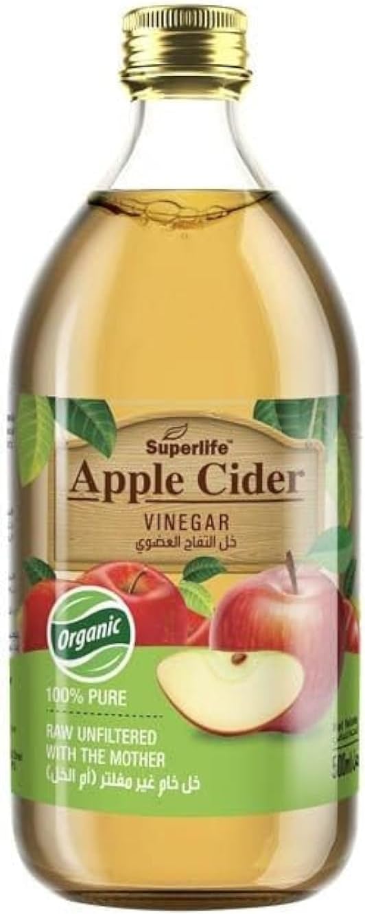Superlife Organic Apple Cider Vinegar | 100% Pure & Organic | Raw Unfiltered Source | Acidity Is 5% | Wholesome Way To Add Flavor To Your Meal | 500 Ml