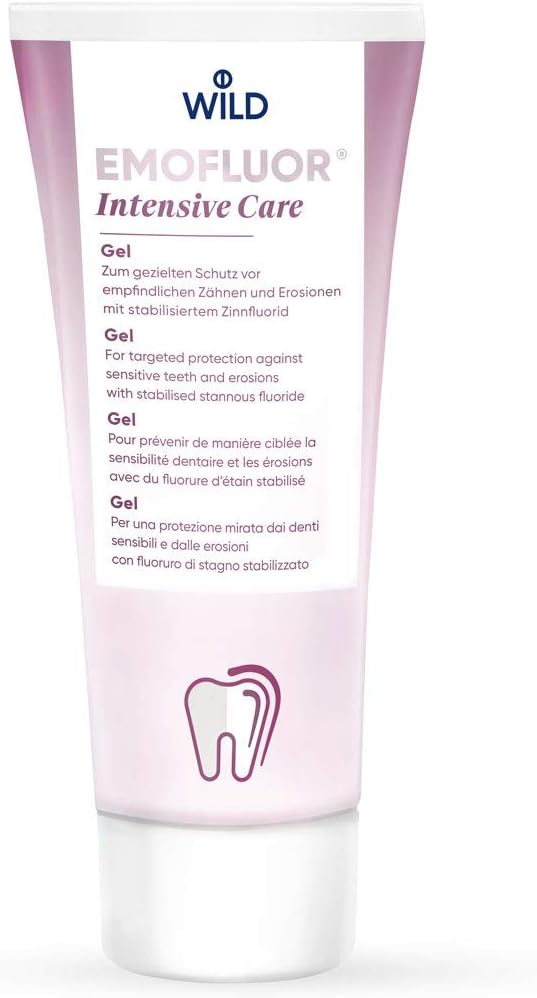 Emofluor Intensive Care Gel, for targeted Protection Against Sensitive Teeth and erosions with stabilised stannous Fluoride