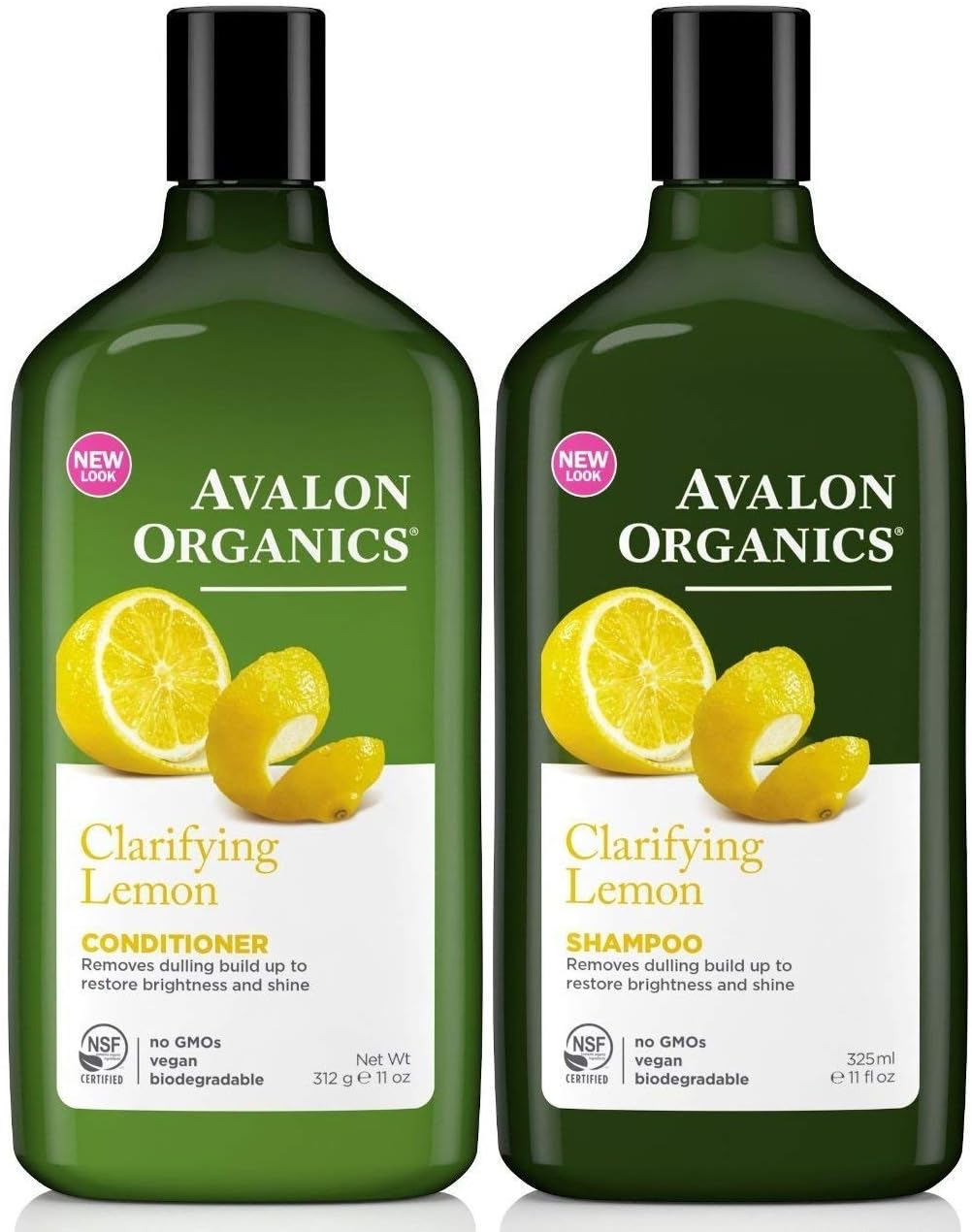 valon Organics Clarifying Lemon, DUO Set Shampoo + Conditioner, 11 Ounce, 1 Each