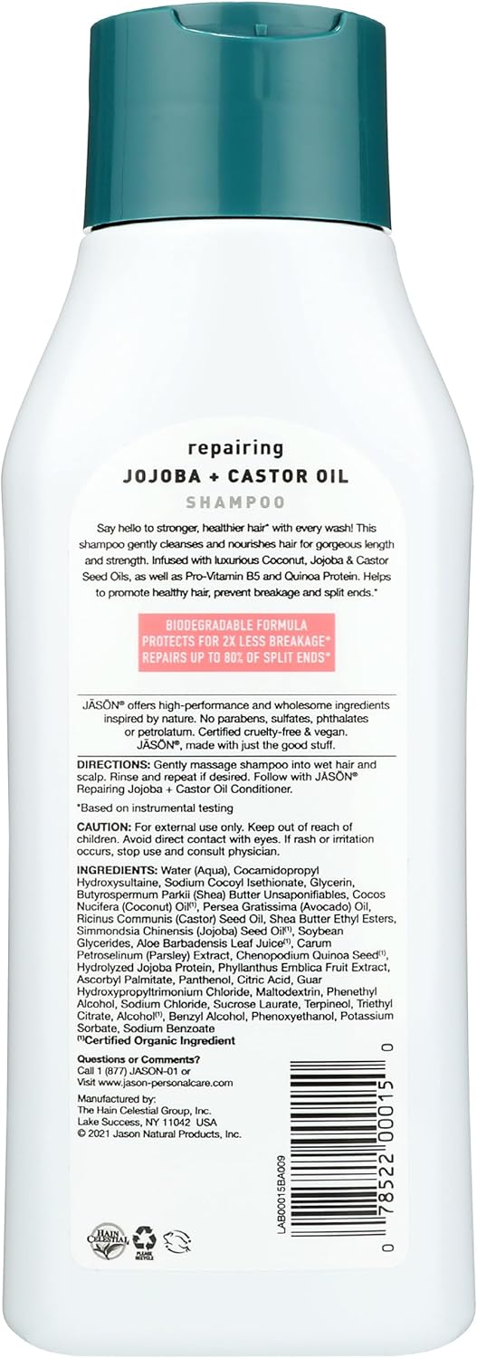 Jasons Natural Organic Jojobo Castorl oil Shampoo, 473ml
