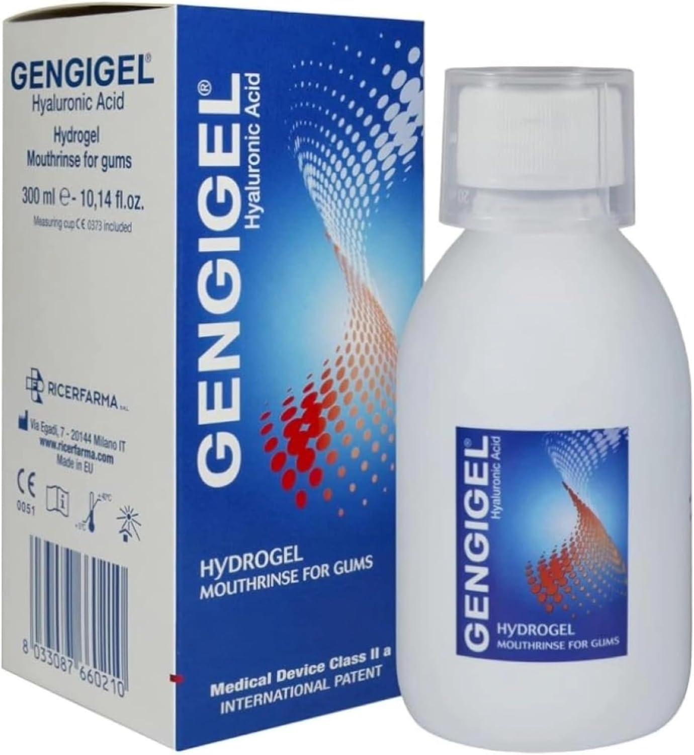 Gengigel Hyaluronic Acid Mouthrinse Oral Care Solution for Gum Health, Reduces Discomfort, Relieves Gum Recession & Gingivitis, No Alcohol or SLS, Vegan & Kosher