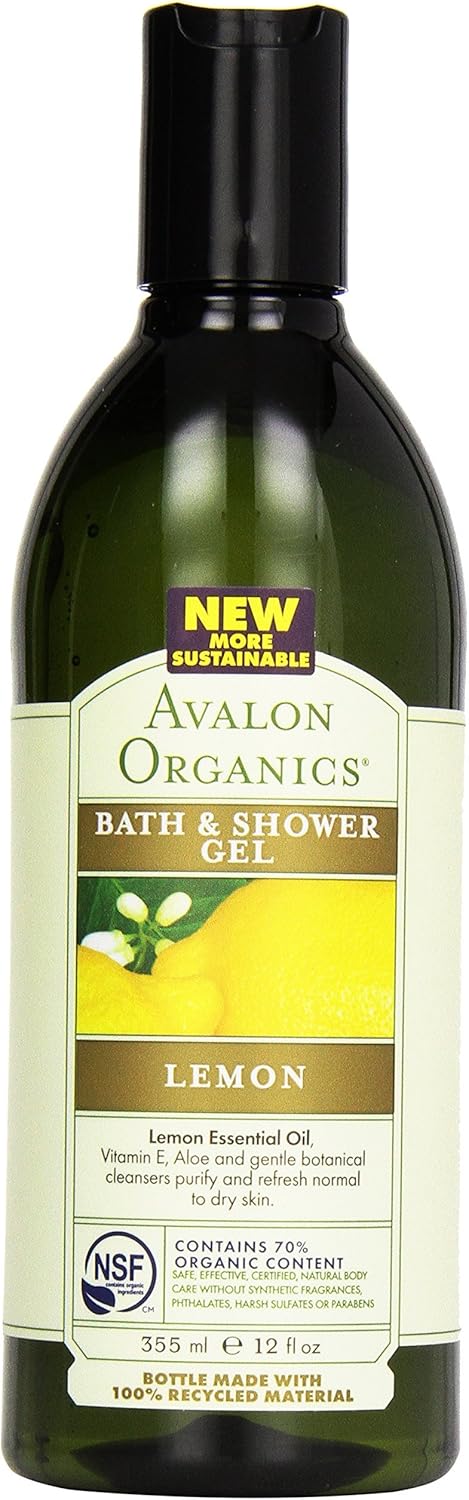 Avalon Organics Refreshing Lemon Bath & Shower Gel, 12 oz.