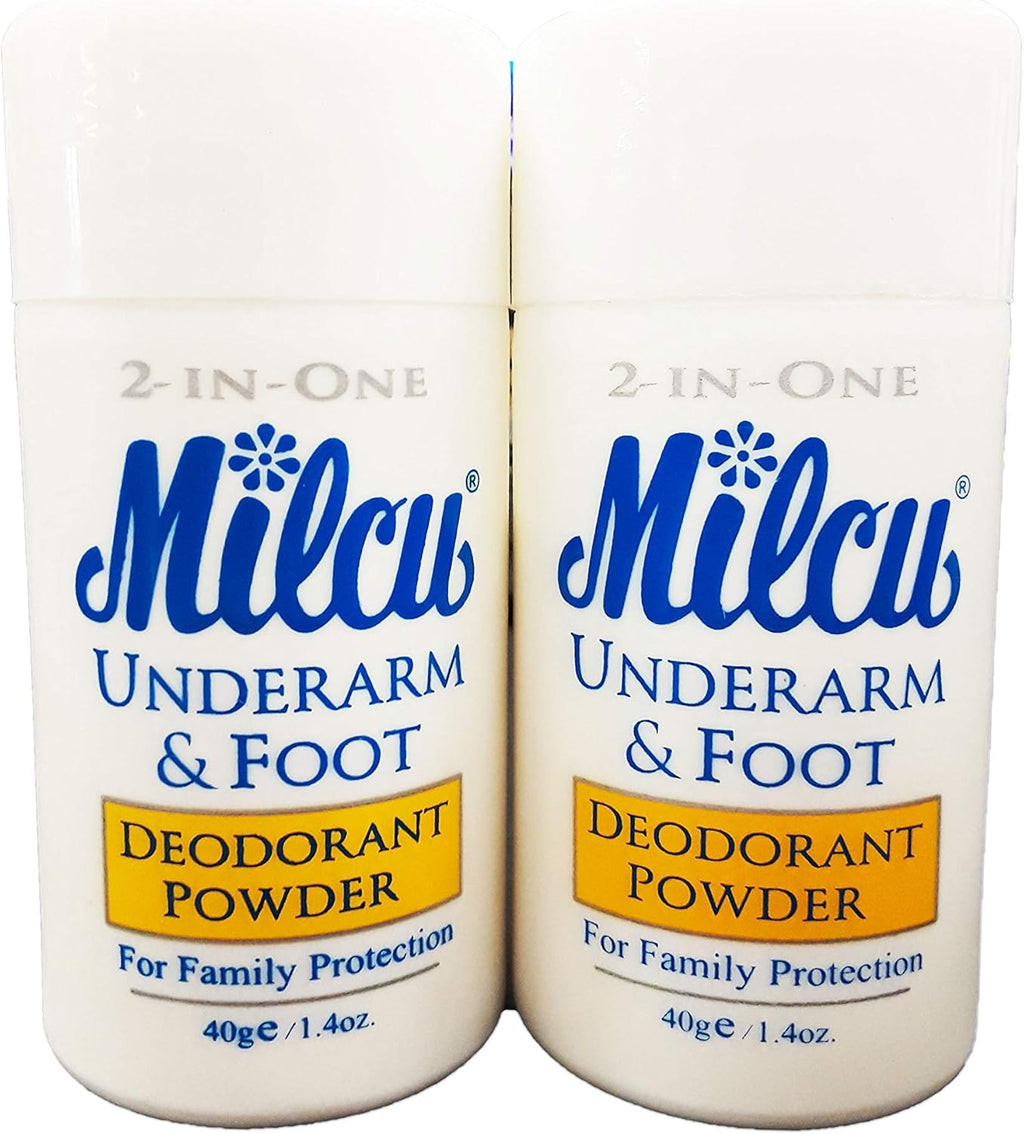 Underarm & Foot Deodorant Powder 40g per Bottle, 2 Pack