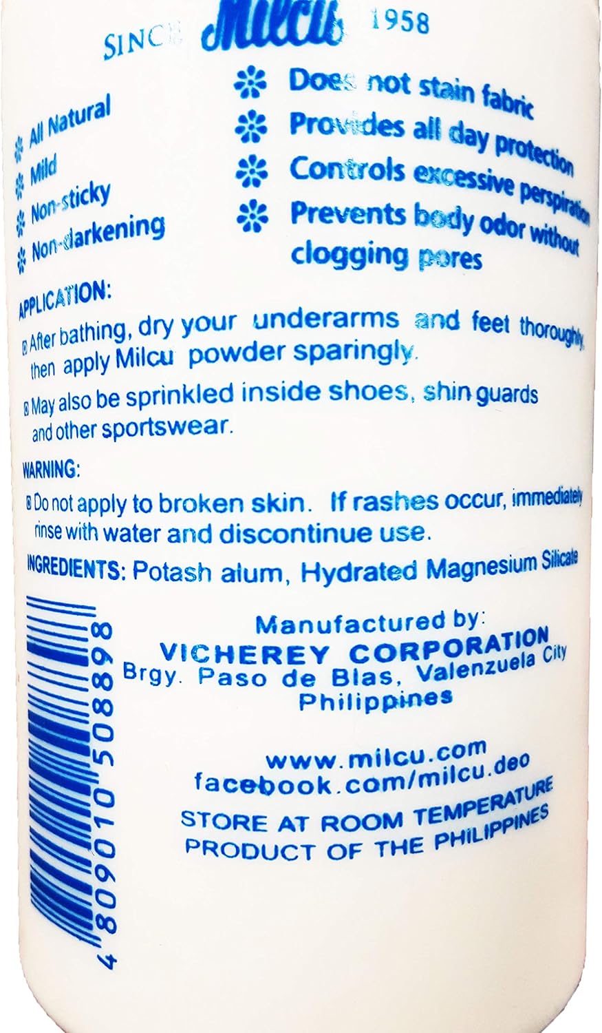 Underarm & Foot Deodorant Powder 80g per Bottle, 2 Pack