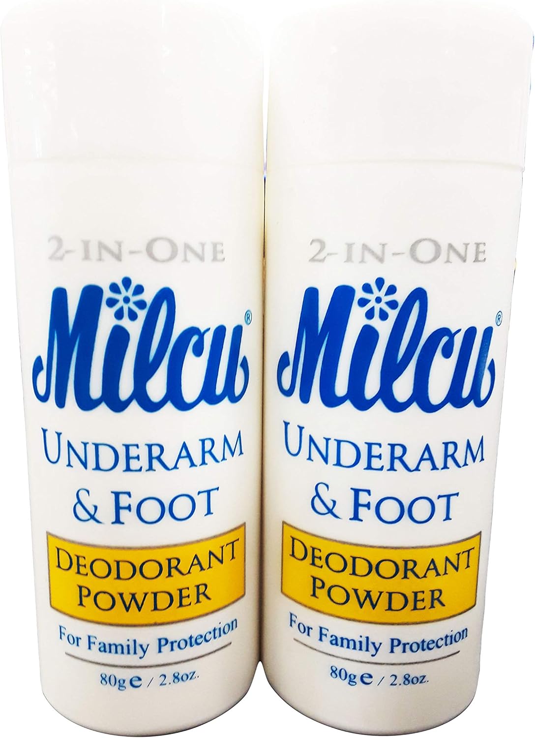 Underarm & Foot Deodorant Powder 80g per Bottle, 2 Pack