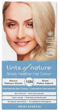 Tints of Nature 10N Natural Platinum Blonde Permanent Hair Dye, Nourishes Hair and Covers Greys, Ammonia-Free, 4.4 fl oz